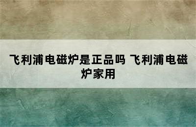 飞利浦电磁炉是正品吗 飞利浦电磁炉家用